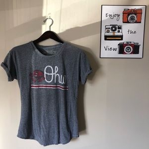 Ohio State Buckeyes Script cuffed sleeve T-shirt